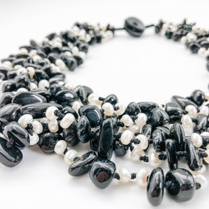 PEARL & ONYX NECKLACE