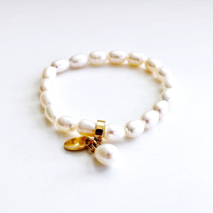Pearl Bracelet - Gold Charm