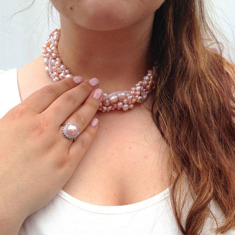 ALY PINK PEARL NECKLACE